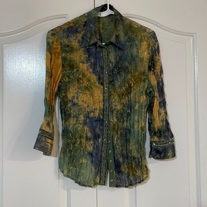 Piano accordion pleated blouse size S